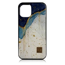 iPhone 12 Mini - TC Case D52 cover Golden Wave, blue and white with golden accents – Bild 1