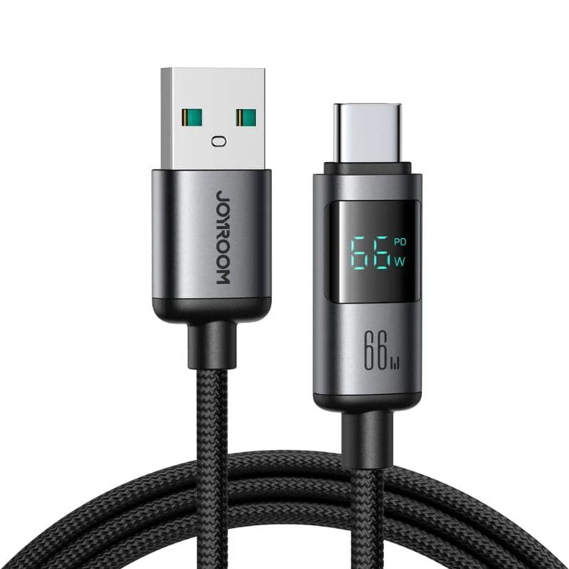 Joyroom Digital Display Fast Charging Cable (S-A16Pro) Type-A to Type-C, 1.2m, Schwarz