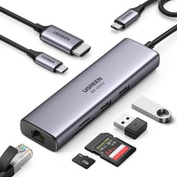 Ugreen - Hub USB-C 7-in-1 con HDMI, LAN e PD (CM512 / 60515), grigio/nero – Bild 2