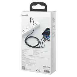 Baseus - Tungsten Gold - 3-in-1 fast charging cable USB to M+L+C, 3.5A 1.5m, Black (CAMLTWJ-01) – Bild 7