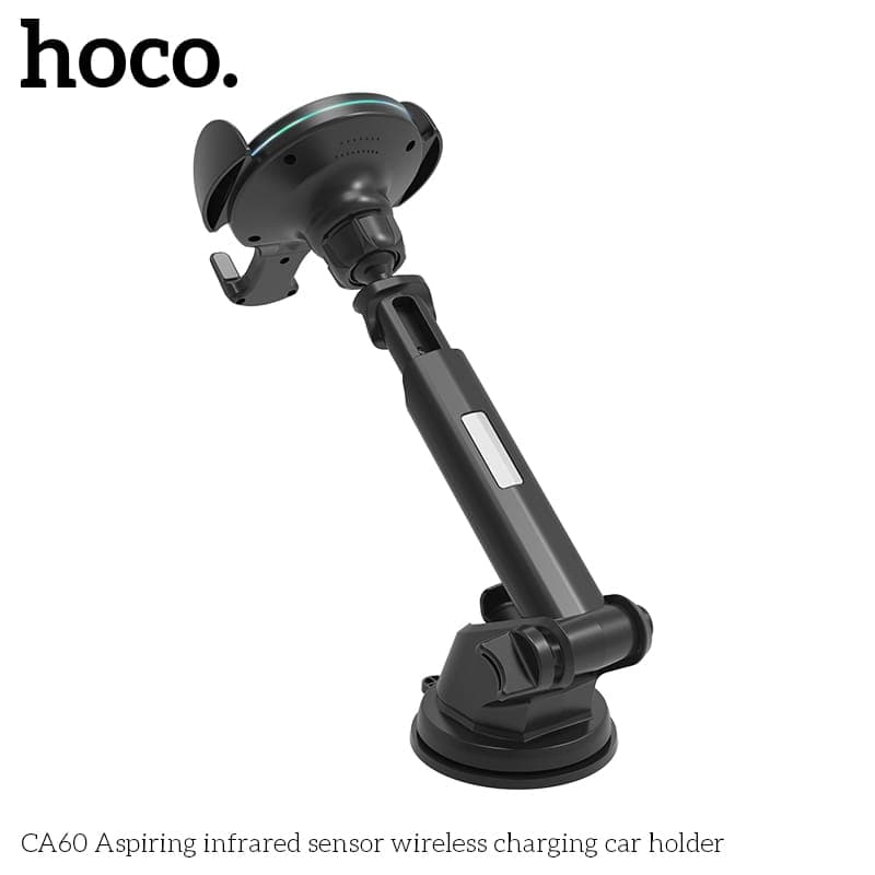 Hoco CA60 Aspiring supporto di ricarica wireless per auto con sensore a infrarossi, nero – 3