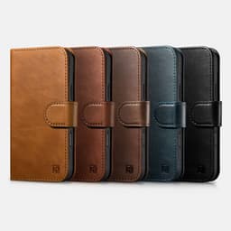 iPhone 16 Pro Max - iCarer Oil Wax Premium Genuine Leather Detachable 2 in 1 Wallet Flip Case con RFID Blocker, nero – Bild 4
