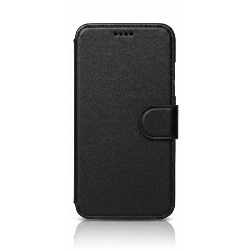 iPhone X/Xs - iCarer Genuine Leather Flip Case (RIX12-BK) schwarz