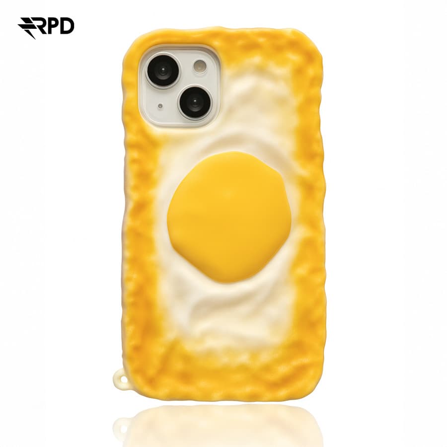 iPhone 11 - Lustige 3D Spiegelei Hülle aus weichem Silikon, Gelb/Weiss