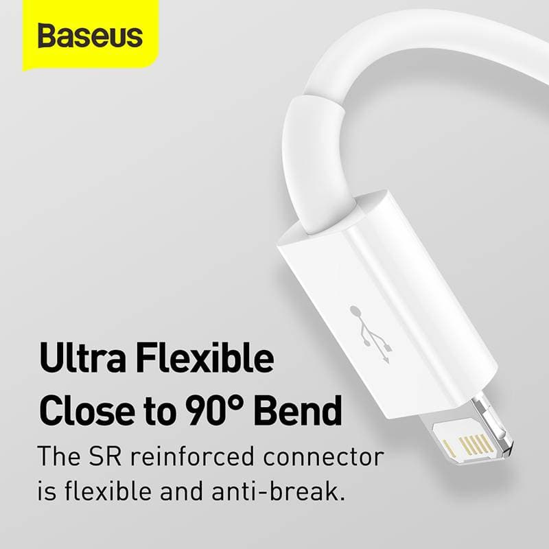 Baseus - Superior Serie - Schnellladekabel USB auf M+L+C, 3.5A 1.5m, Weiss (CAMLTYS-02) – 4