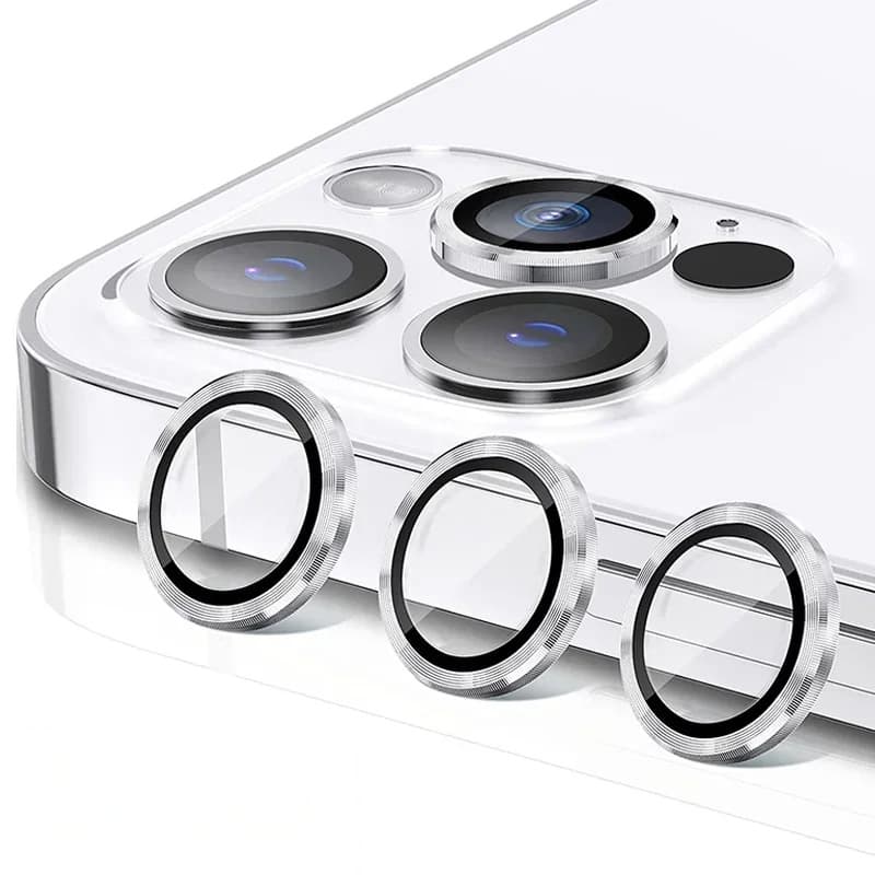 iPhone 15 Pro / 15 Pro Max - Tempered Glass / Panzerglas Rückkamera - silber einzeln – 2