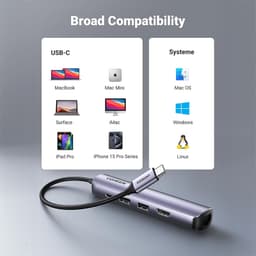 Ugreen - Hub USB-C 5-in-1 con HDMI ed Ethernet (CM418 / 10919), argento/nero – Bild 6