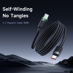 McDodo - USB-C to USB-C Magnetic Self-Winding Cable, 60W, 1.2m, Schwarz – Bild 9