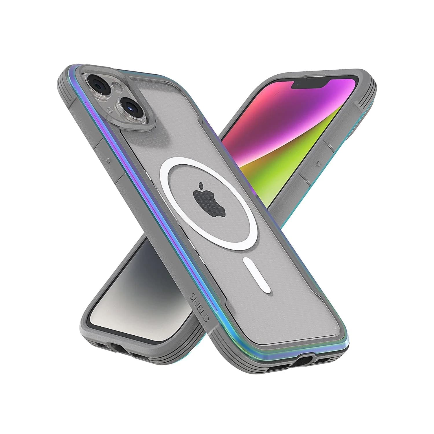 iPhone 15 - Custodia Raptic Defence Shield Iridescente con MagSafe, Iridescente