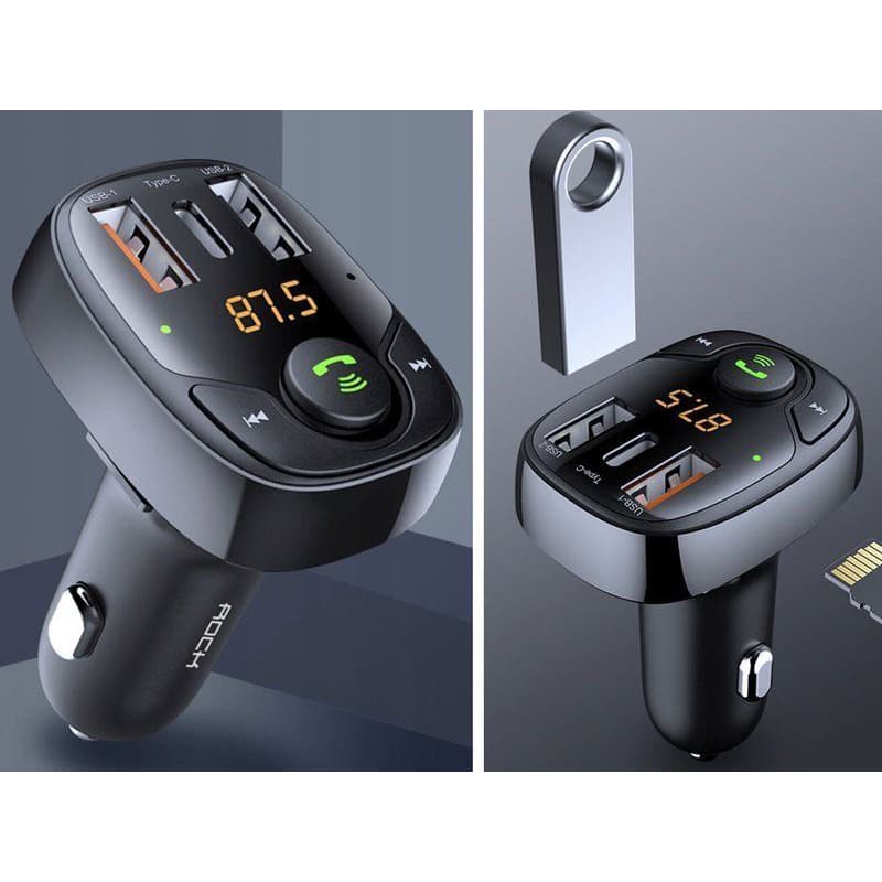 Rock - B301FM Caricatore per auto Bluetooth con trasmettitore FM, nero – 2