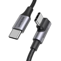 Ugreen – USB-C Kabel 100W PD 1 m gewinkelt (US334 / 70643), schwarz/grau – Bild 1