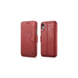 iPhone XR iCarer étui portefeuille détachable en cuir PU rouge – Bild 1