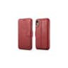 iPhone XR iCarer étui portefeuille détachable en cuir PU rouge