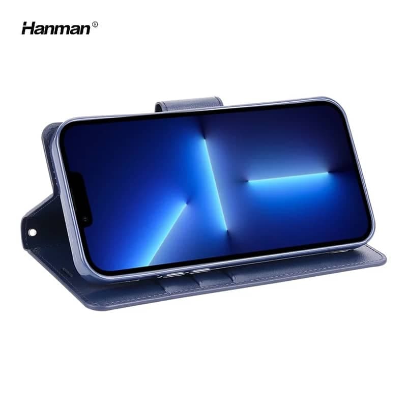 Apple iPhone 11 - Hanman Mill Flip Case mit 3 Kartenfächern, dunkelblau – 3