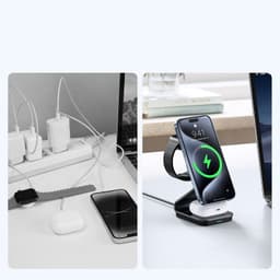 DUZZONA - W21 Qi2 Chargeur magnétique sans fil 3 en 1, noir – Bild 7
