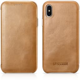 iPhone X / XS - iCarer Curved Edge Vintage Folio en cuir véritable RIX04-GG, Kaki – Bild 2