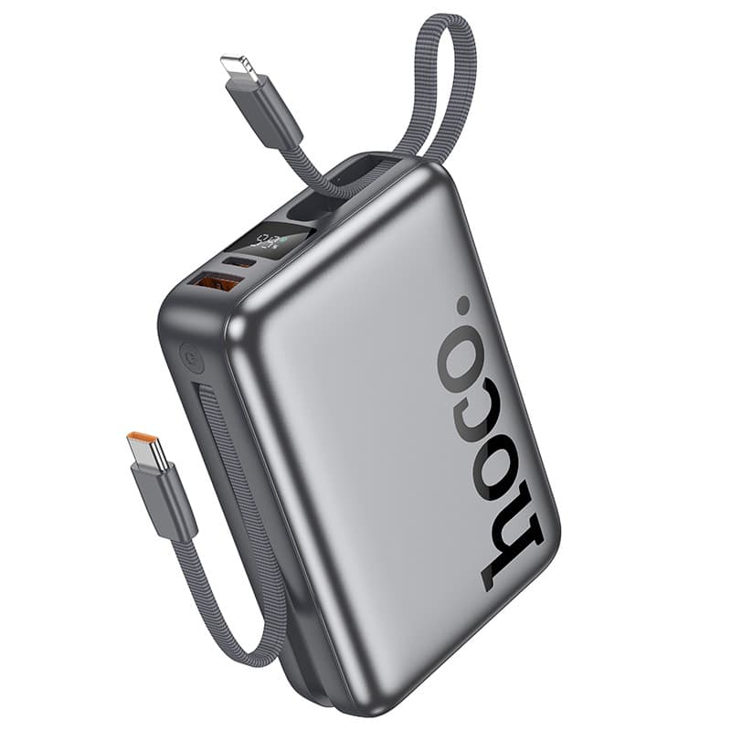 Hoco Q39 Eminente 22,5W + PD20W Powerbank con cavo, 20000mAh, grigio scuro