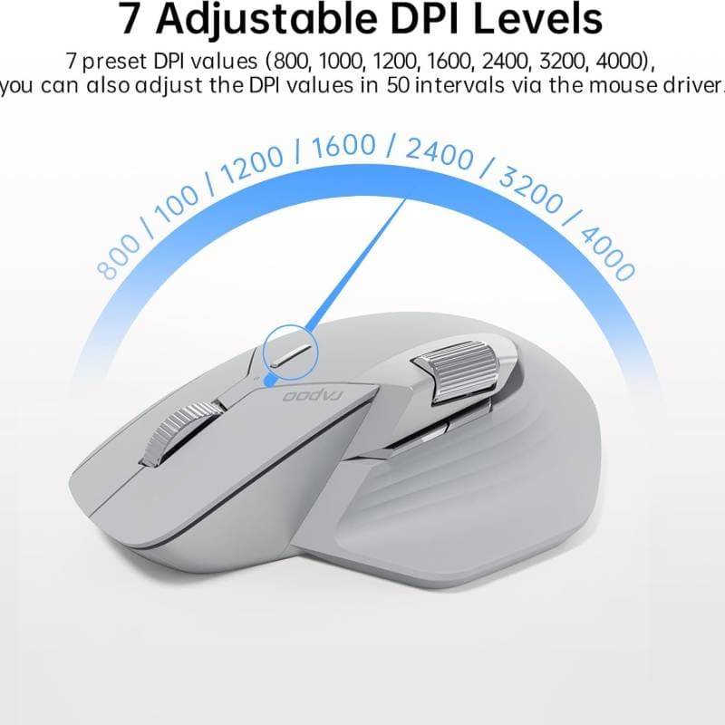 rapoo - MT760 - Bluetooth Mouse - Wireless mouse, light gray – 3