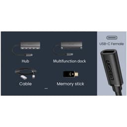 UGREEN - USB-C Verlängerungskabel 0.5m Type-C male Type-C female - 20V 3A, schwarz – Bild 5