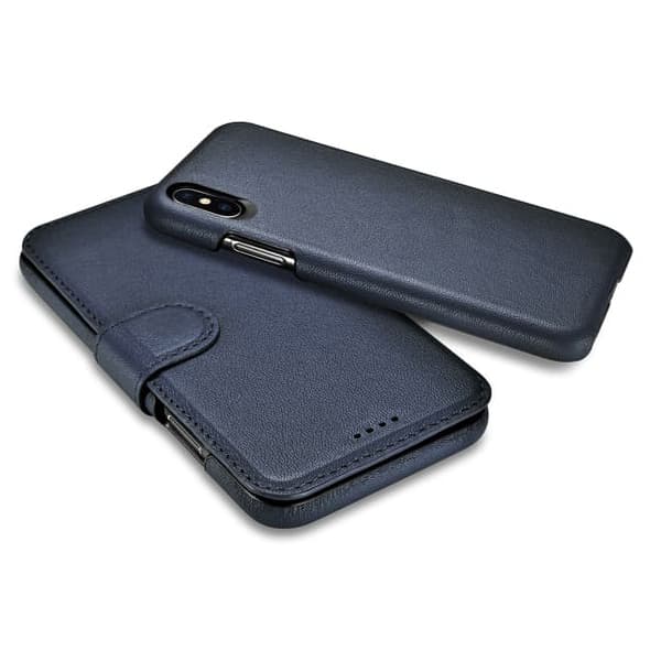 iPhone X/XS - iCarer Detachable PU Leder Wallet Case, dunkelblau – 4