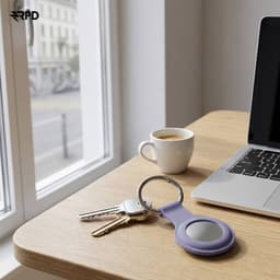 Portachiavi AirTag - Custodia in silicone RPD con anello in metallo, grigio lavanda – Bild 4