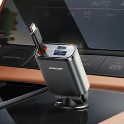Joyroom - Chargeur de voiture 30W 3-in.1 rétractable, gris foncé (JR-CCL07) – Bild 2