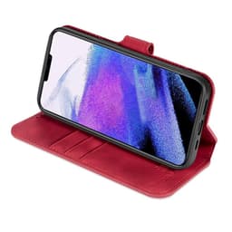 iPhone 13 Pro - DG.MING Vintage Flip Case with 3 card slots and magnetic closure, leather look, protective case, red – Bild 8