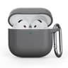 AirPods 4th Gen - Custodia in silicone - Protezione robusta con moschettone, Advanced Ash (grigio)