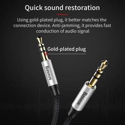 Baseus - Yiven - Audio cable (AUX to AUX), 1.5m, silver+black (CAM30-CS1) – Bild 8