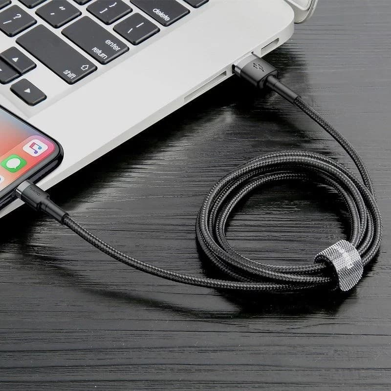 Baseus Câble de charge Lightning vers USB-A - Câble Cafule 300cm, noir – 3