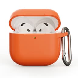 AirPods 4. Gen - Silikon Etui – Robuster Schutz mit Karabiner, Orange – Bild 1
