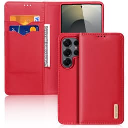 Samsung Galaxy S25 Edge- DUX Hivo Series Flip Case, Rouge, Similicuir – Bild 1