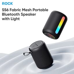 Rock - S56 Hi-Fi Fabric Mesh Portable Bluetooth LED Speaker, Speaker, Black – Bild 8