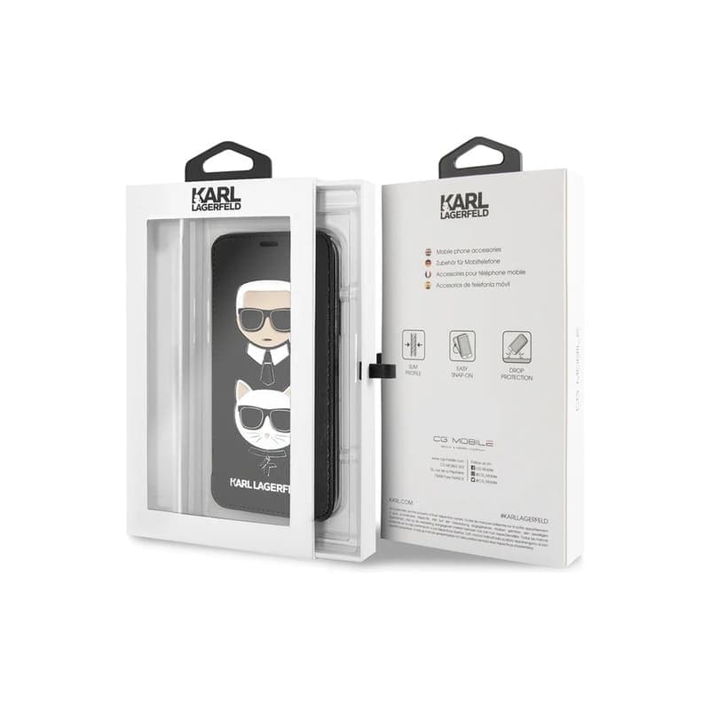 iPhone X / XS - Karl Lagerfeld Karl and Choupette Book KLFLBKPXKICKC, schwarz – 3