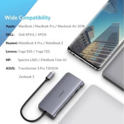 Ugreen - Hub USB-C 9-en-1 avec HDMI, VGA, LAN, SD/TF & PD (CM179 / 40873), gris – Bild 5