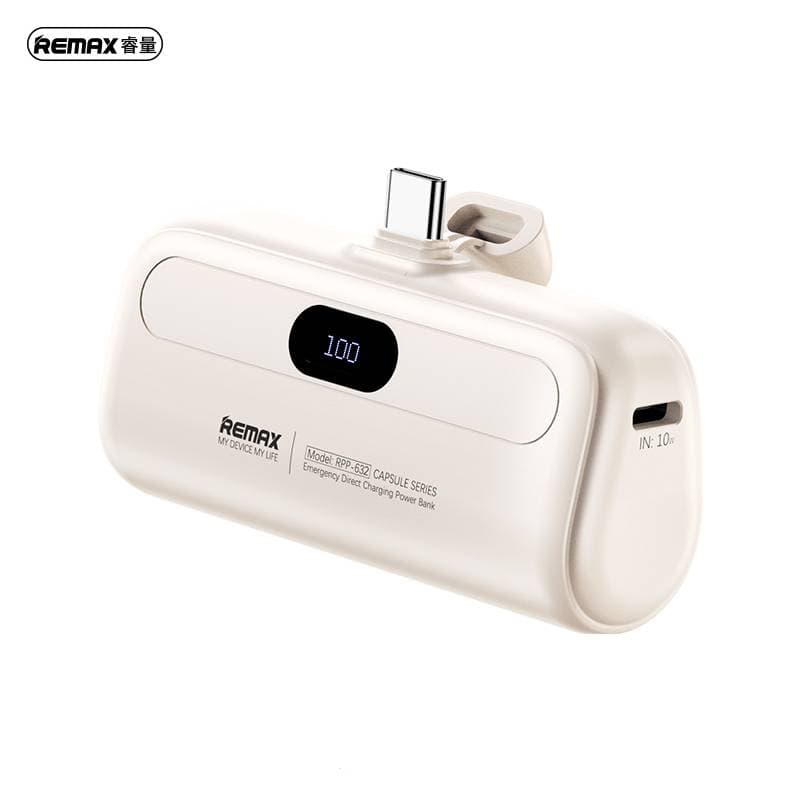 REMAX RPP-632 Serie Capsule 2A Type-C Powerbank di emergenza 5000mAh, bianco