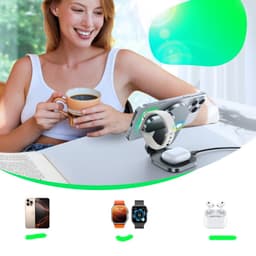 Joyroom - Caricabatterie induttivo wireless Qi 3-in-1, nero – Bild 4