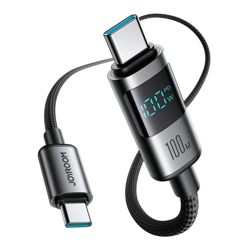 Joyroom Digital Display Fast Charging Cable (S-A16Pro) Type-C to Type-C, 1.2m, Schwarz – 2
