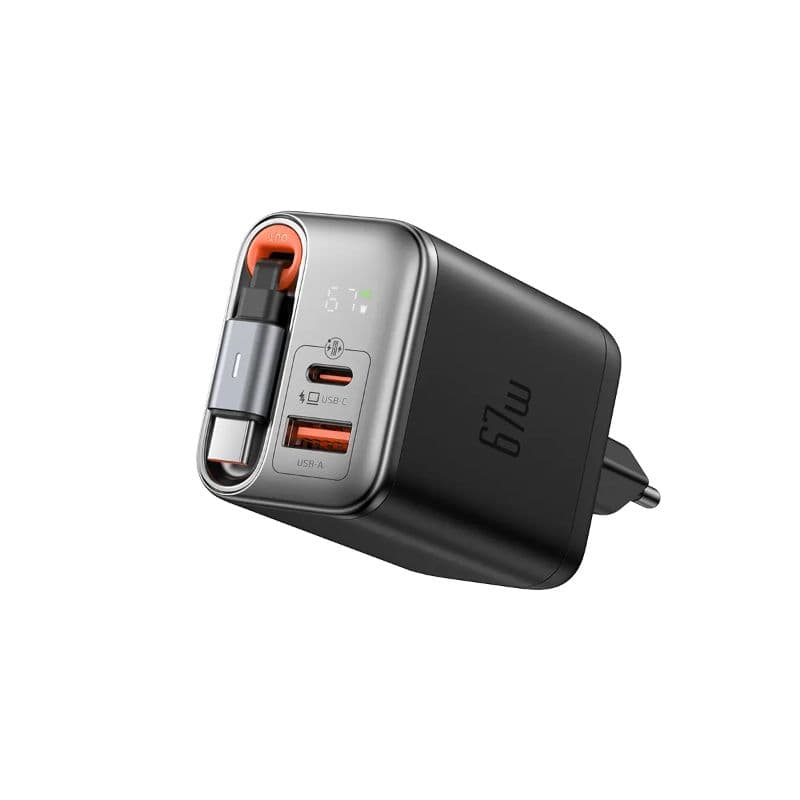 McDodo - FreeGo 67W GaN Charger mit einziehbarem Kabel, Schwarz
