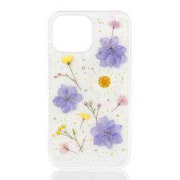 iPhone 16e/17e - Custodia con fiori veri e accenti d'argento, viola – Bild 1