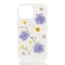 iPhone 16e/17e - Custodia con fiori veri e accenti d'argento, viola