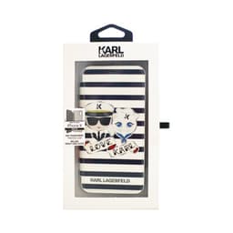 iPhone X / XS - Karl Lagerfeld with cat flip case KLFLBKPXKSS, striped – Bild 1