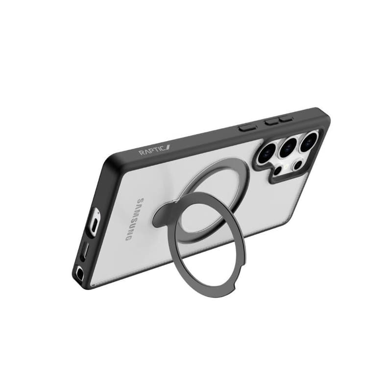 Samsung Galaxy S25 Ultra - Custodia Raptic Clear Air Stand (magnetica), nero – 4