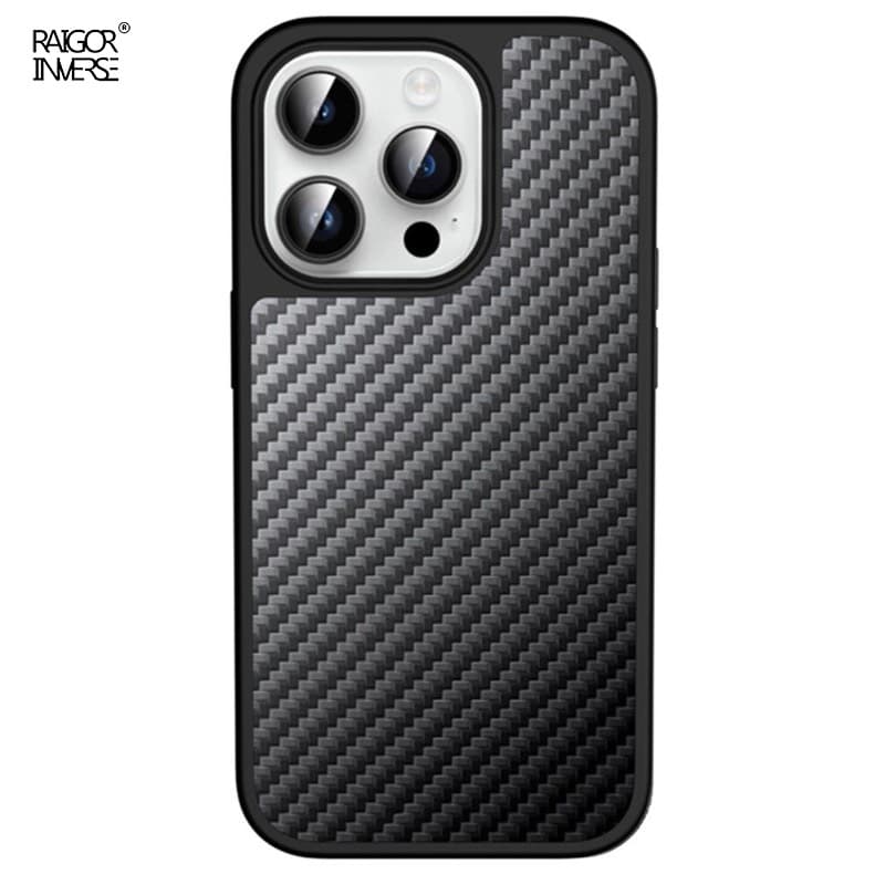 Apple iPhone 16 Pro Max - Custodia Raigor Serie Scott Nero Carbonio