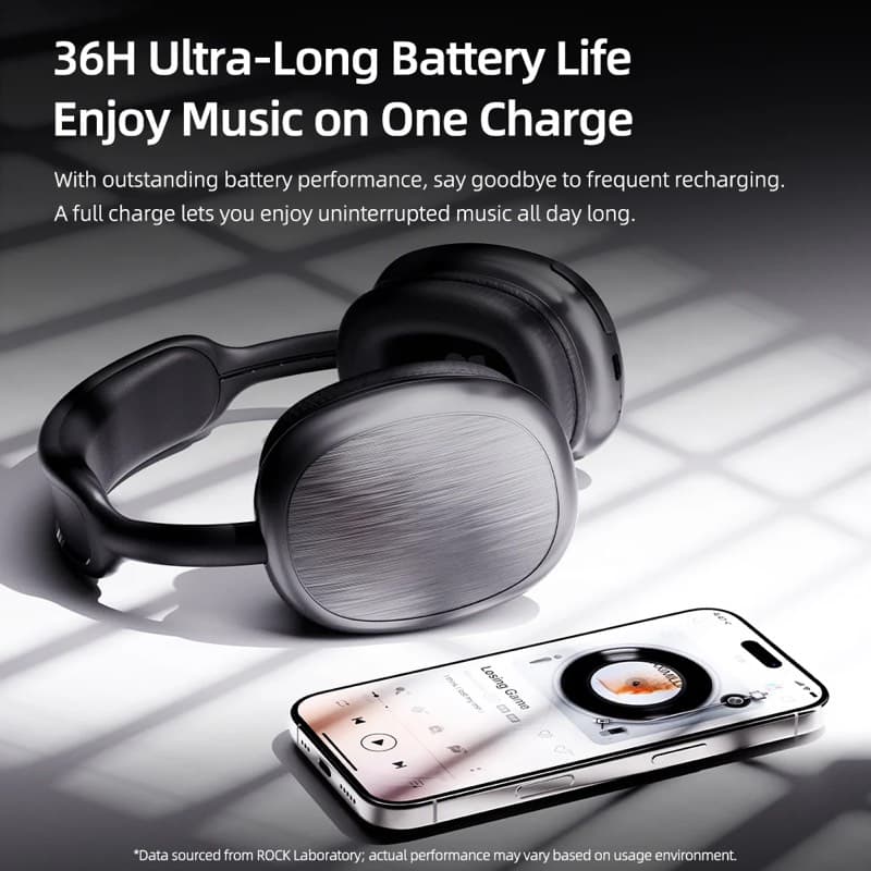 ROCK O5 - HiFi Wireless Headphones, Black – 2
