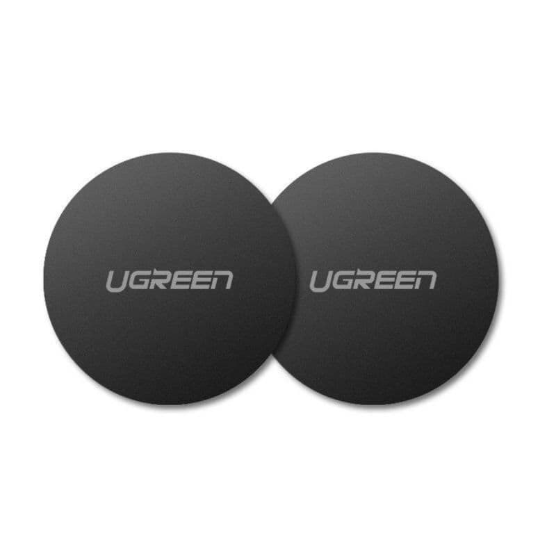 Ugreen - Piastra metallica arrotondata per supporto magnetico del telefono, confezione da 2, nero