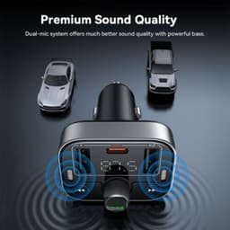 Baseus S-09 Pro Series Trasmettitore FM per auto Bluetooth 5.3 18W Nero – Bild 4