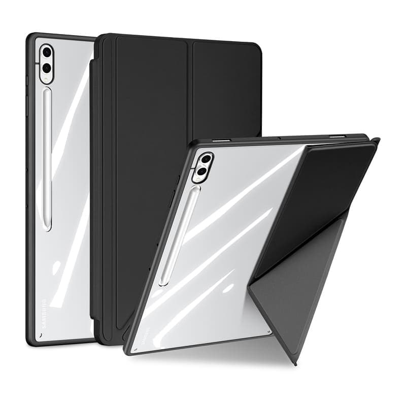 Samsung Galaxy Tab S9 FE Plus / S9 Plus / S10 Plus - Serie Dux Ducis Magi, custodia flip agganciabile, nera