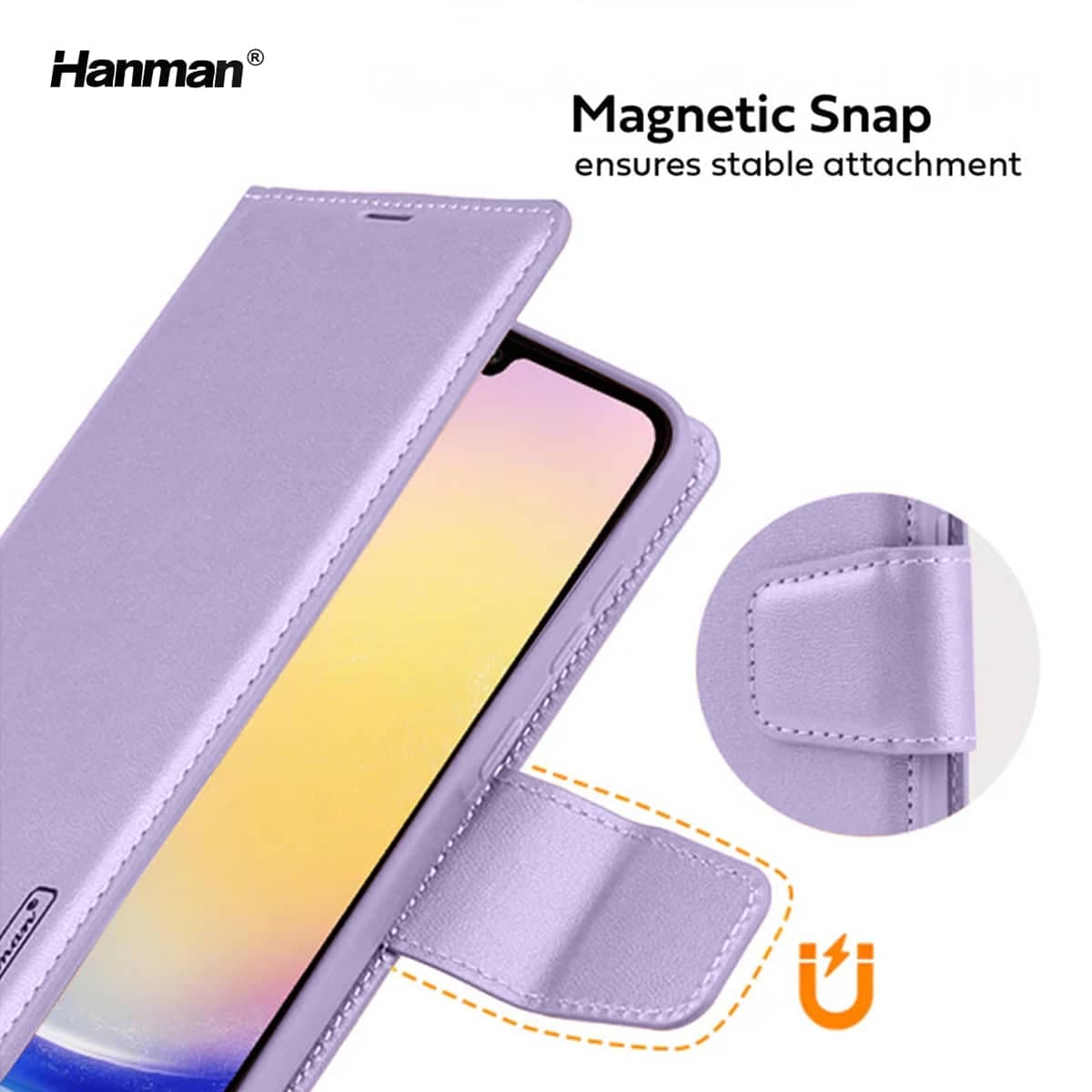 Samsung Galaxy A17 5G (2025) - Hanman Mill flip case with 3 card slots, purple – 4