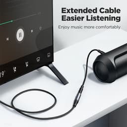 Joyroom - SY-A09 Câble d'extension AUX série transfert audio (3,5mm mâle vers 3,5mm femelle, 1,2m), Noir – Bild 7